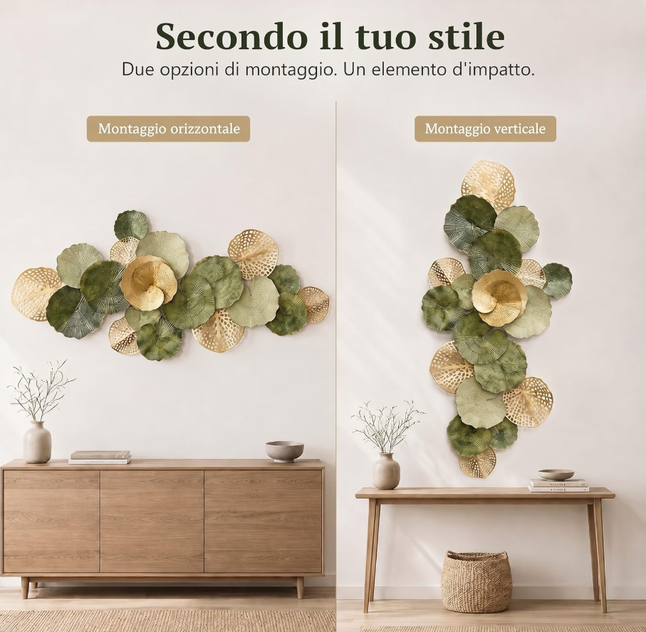 Grande Decorazione da Parete in Metallo